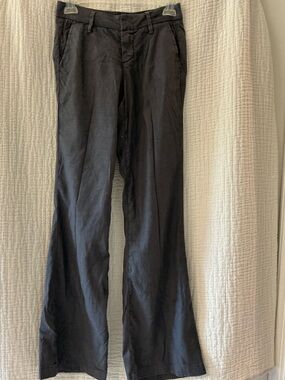Level 99 Factory Newport Wide Leg Pants Linen Blend Gray Size 25 Trouser